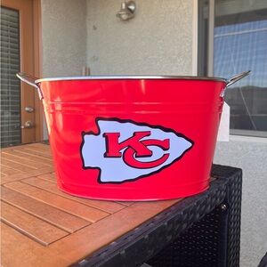 Kansas City Chiefs Red Metal Ice Bucket